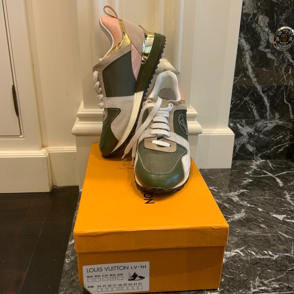 LOuis Vuitton Gym Shoes, 8M, pink and green.